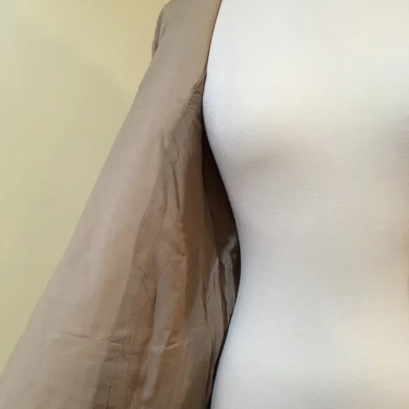 Khaki Safari Tie Waist Linen Jacket w Pockets - Picture 5 of 6